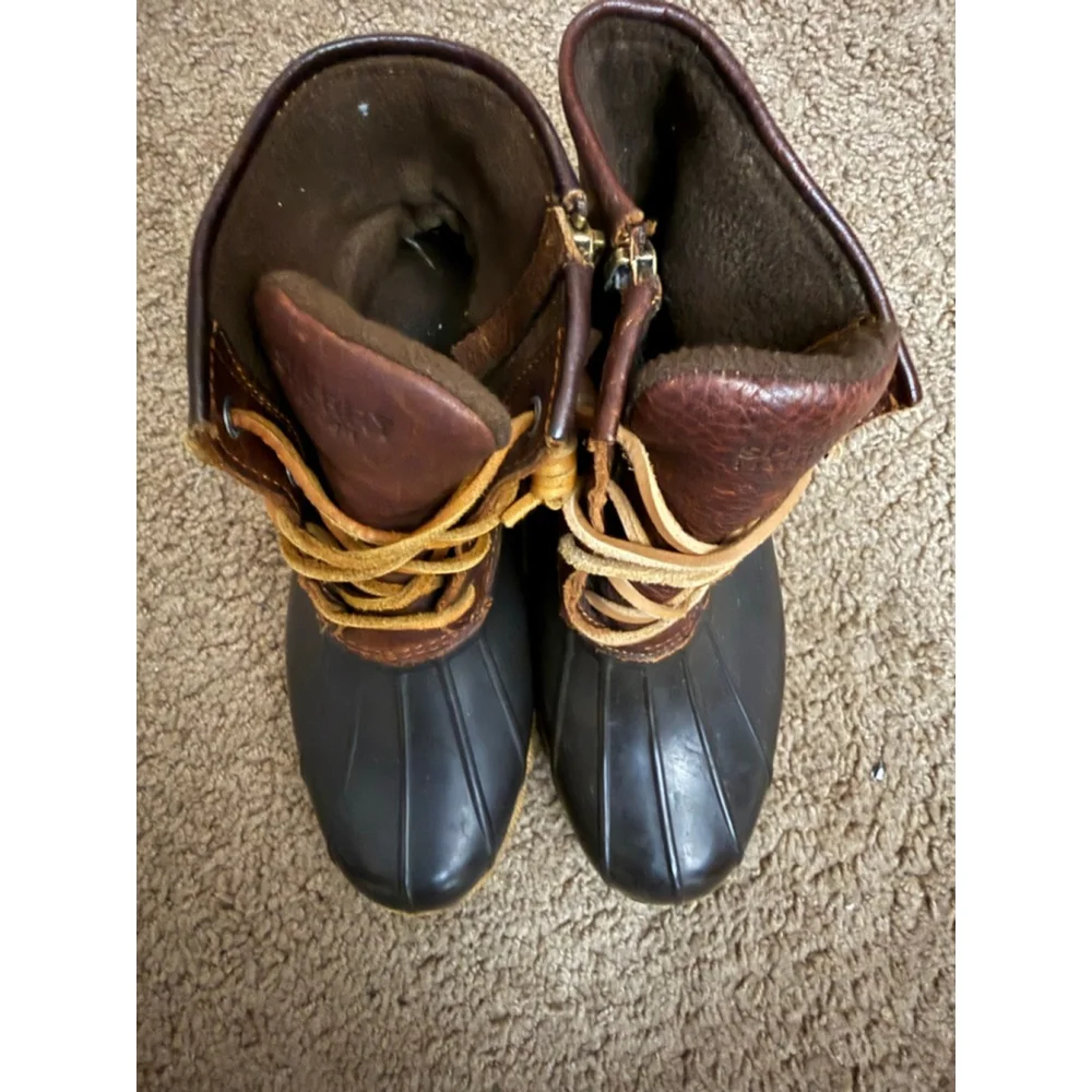 Women's Sperry Brown & Black Winter Rain Boots Size 7